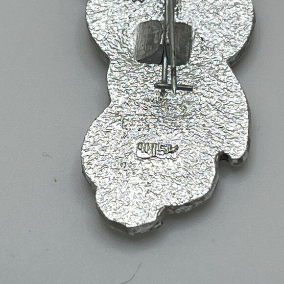 Vintage Misha Bear Pin Olympic Games Silver Tone 80s Russian Mishka Mascot - Picture 4 of 6